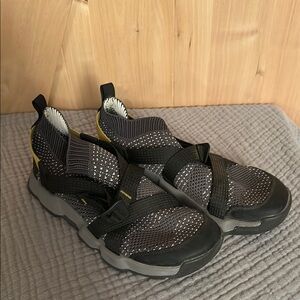 Gray and Black Slip-On Sneakers